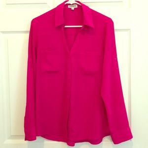 Hot pink Express portofino button up